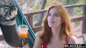 Adorable ginger Model enjoys vacation with BBC in her little mouth