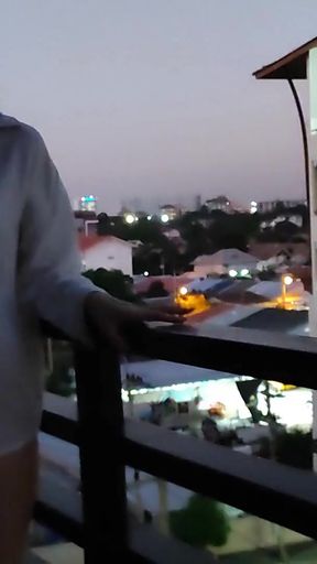 Key moment from &quot;Public masturbation. Risky masturbation on the balcony&quot;