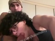Hot Curly Haired Twink Gives Blowjob to Hot College Jock