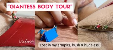 Giantess body tour| Lost in my bush, armpits and huge ass