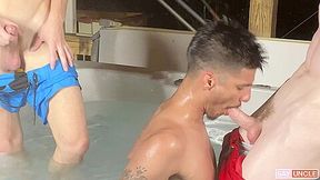 3 stepbrothers in a jacuzzi - Apollo Fates, Aiden Asher, Jesse Bolton