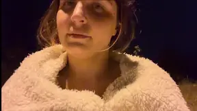 BDSM slave gets tits pinched with clothespins in outdoor setting