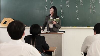 Watch Sayaka Toyosaki, a mature Japanese MILF, enjoy a wild threesome with two guys!