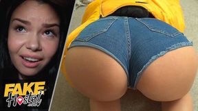 Thick-obsessed, fake hostel turns brunette into festive freak, three's company