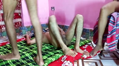 Indian college friends turn a house party into a steamy foursome