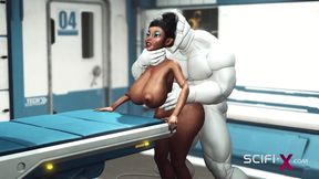 A robot fucks a black woman - awesome technology.