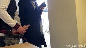 French teen gives guy handjob and blowjob while walking