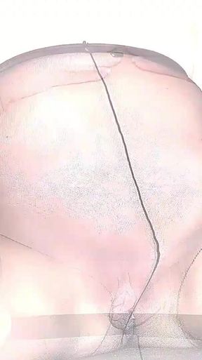 New Torn Black Tights and Super Juicy Dripping Cum Pussy
