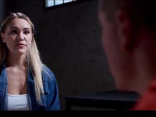 Golden-haired Secretary Facefucked in Prison - Working Beauty Freeze Screwed by Stranger