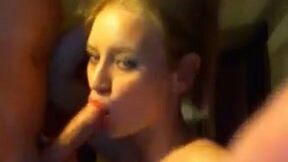 Astonishing blonde teen girlfriend fucks her boyfriend on webcam