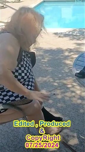 Nurse Vicki Wears Checkers to the Pool