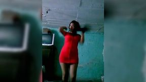 Sexy Mexican milf strips down to her panties and bra in webcam solo