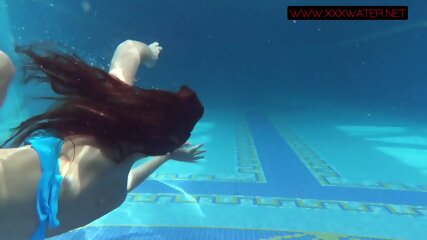 Hot Russian brunette Mia Ferrari in the pool