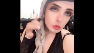 Crazy Femboy crossdresser degustating booty and toying with playthings