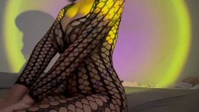 Yellow balloons stuffing and horny play