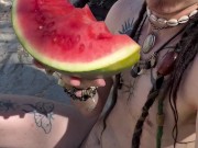 Eating a Watermelon Naked