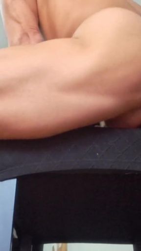 Hotsportfitboy Big Cock Solo: Sexy Pajama Strip &amp; Chair Jerk Off to Cumshot   Clip 2