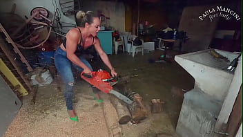 Smoking while revving a chainsaw