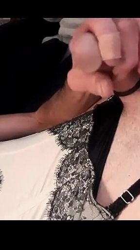 Cdmichelle Wearing Sexy Black Turtle Neck Bodysuit with Lingerie & Garter Nylons