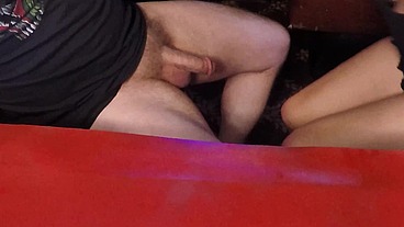 § Raven grey uses her feet to give a nerd a break