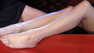 § Raven grey uses her feet to give a nerd a break