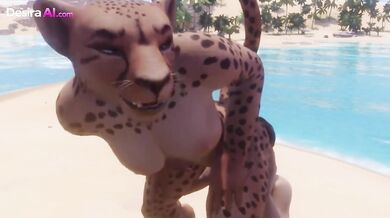 AI Furry Monster Fucks Milf Until Cum Drips From Her Big Tits