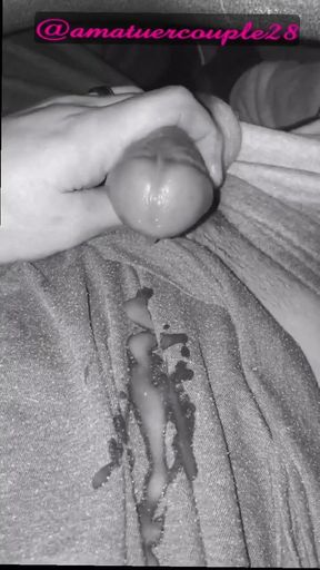 Slow mo self ruined orgasm lots of cum