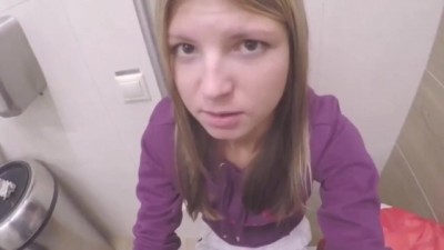 Teen Fucked for Cash in Public Restroom POV Canadian