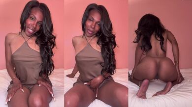 Petite Ebony Woman Fingering Herself Till Creampie