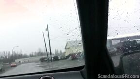 Teen girl masturbates in car
