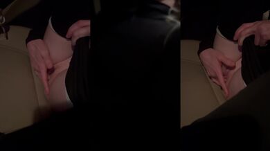 milf masturbates in the car