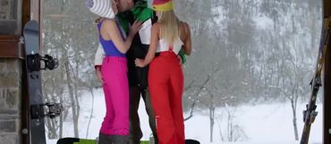 Frosty fun for three in the alpine hut