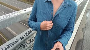 public masturbation completely naked on the street gives the driver happiness