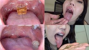 Rei Tokunaga - Showing inside her mouth, sucking fingers, swallowing gummy candys and dried sardines MOUT-08 - wmv 1080p