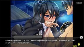 Asagi from Taimanin Asagi RPGX gets a handjob and blowjob