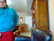 Balls Went from Extremely Itchy Filled up 'n Busting Large Sperm Load onto Leather Chair💺💛 Pissing