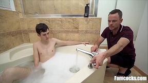 A Thorough Wash For step Son With Stepdad'_s Cum