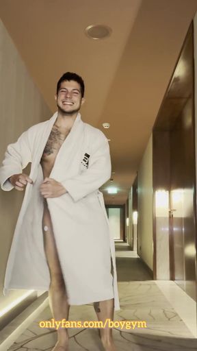 My Big Cock Exhibition in the Hotel!! People Can Discover Me