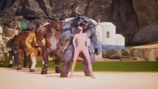 These huge furry monsters fucked me one by one! Seven guys fuck one girl