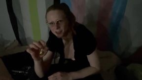 Enby Redhead Glasses Zaps Violet Wand to Gushing Electro Ruin