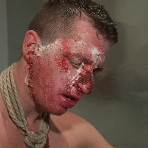 Horny Pig Publicly Humiliated, Double Penned &amp; Shoved in Birthday Cake