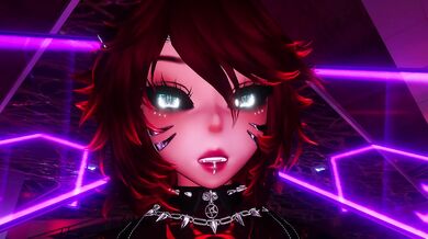 Goth Latina teases big tits and big ass at public VRChat party with fishnets and joi
