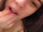 OLD PINKMOONLUST Big Floppy Ass Hairy White Girl PAWG Dirty Talks About Being Sweaty Strips Bathroom