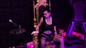 White latex gloves will massage and fuck