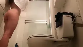 Bubble Butt teenager 18+ SPIED in the shower! Cant believe im doing this to her