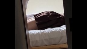 Japanese stepwife gets creampied while talking dirty to stepdaughter's boyfriend