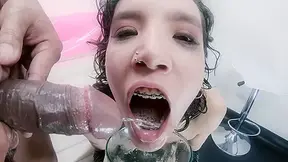 Piss in the mouth, anal fucked , ball deep, Chick braces and Skinny teen 18+ ATP - PissVids