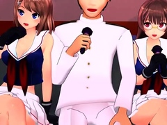 Hentai redhead gives blowjob and having sex