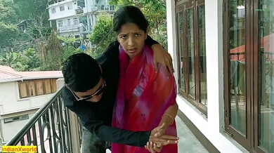 Slender Asian maid and man in intimate bedroom encounter