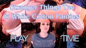 Stranger Things Tee And White Cotton Panties Play Time - WMV